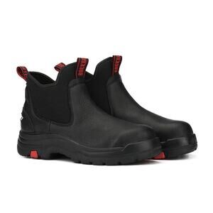 ROCKROOSTER Bakken 6 in. Soft Toe Black Leather Waterproof Work Boots AK303, 10